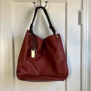 Elegant Red PU Leather Tote Bag